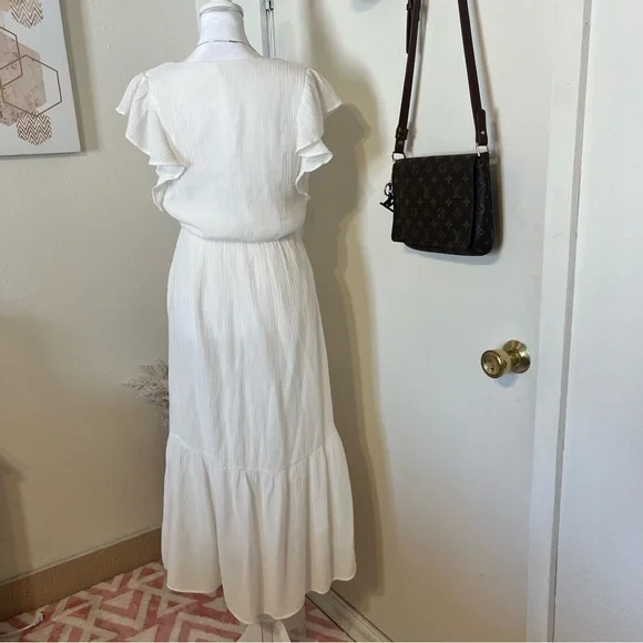 LUSH midi ruffle off white dress size S - Picture 13 of 14